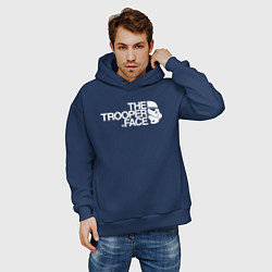Толстовка оверсайз мужская The trooper face, цвет: тёмно-синий — фото 2