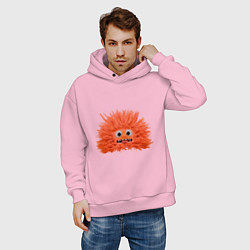 Толстовка оверсайз мужская Fluffy monster orange, цвет: светло-розовый — фото 2
