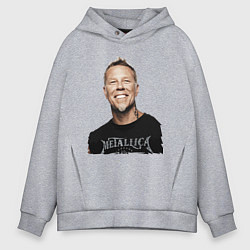 Толстовка оверсайз мужская James Alan Hetfield - Metallica leader, цвет: меланж