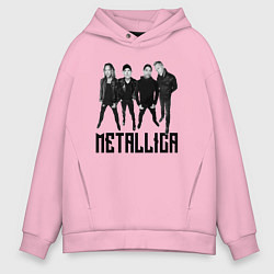 Толстовка оверсайз мужская Metallica - cool guys, цвет: светло-розовый