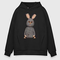 Толстовка оверсайз мужская Cartoon hare character, цвет: черный
