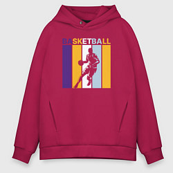 Толстовка оверсайз мужская Play basketball, цвет: маджента
