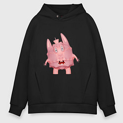 Толстовка оверсайз мужская Cartoon monster pink, цвет: черный