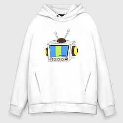 Толстовка оверсайз мужская Television, цвет: белый