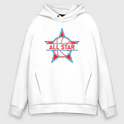 Толстовка оверсайз мужская All-star basketball, цвет: белый