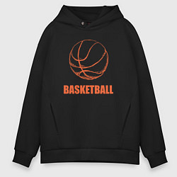 Толстовка оверсайз мужская Ball basket, цвет: черный