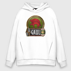 Толстовка оверсайз мужская Галлы: кельтская символика, цвет: белый