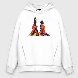 Толстовка оверсайз мужская Karate chess, цвет: белый