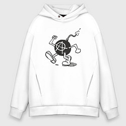 Толстовка оверсайз мужская Bomb anarchy, цвет: белый