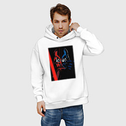Толстовка оверсайз мужская Дарт вейдер с мечом, цвет: белый — фото 2