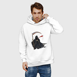 Толстовка оверсайз мужская Смерть с йо-йо, цвет: белый — фото 2