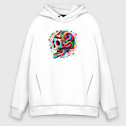 Толстовка оверсайз мужская Мудрый как змея, цвет: белый