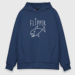 Толстовка оверсайз мужская Kurt cobain flipper, цвет: тёмно-синий