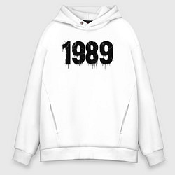 Толстовка оверсайз мужская 1989 год расшерканый, цвет: белый