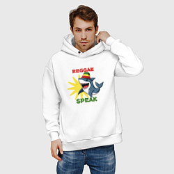 Толстовка оверсайз мужская Акула растаман, цвет: белый — фото 2