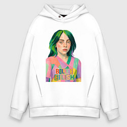 Толстовка оверсайз мужская Билли Айлиш коллаж, цвет: белый