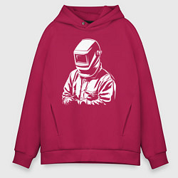 Толстовка оверсайз мужская Сварщик в маске, цвет: маджента