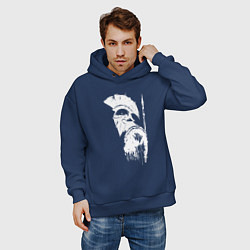 Толстовка оверсайз мужская Один из 300 спартанцев, цвет: тёмно-синий — фото 2