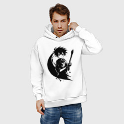 Толстовка оверсайз мужская Художник с кистью аниме, цвет: белый — фото 2