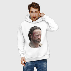 Толстовка оверсайз мужская Ходячие Мертвецы Рик Граймс, цвет: белый — фото 2