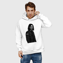 Толстовка оверсайз мужская Bones в образе рок звезды, цвет: белый — фото 2