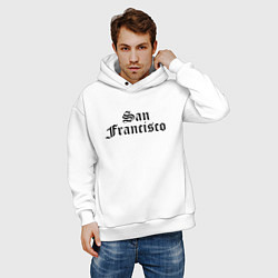 Толстовка оверсайз мужская San Francisco California - USA, цвет: белый — фото 2