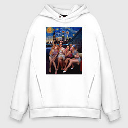 Толстовка оверсайз мужская Искусство в большом городе - art and the city, цвет: белый