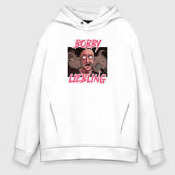 Толстовка оверсайз мужская Рокер с выпученными глазами - Бобби Либлинг, цвет: белый