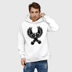 Толстовка оверсайз мужская ММА кулаки, цвет: белый — фото 2