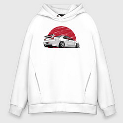 Толстовка оверсайз мужская Nissan Skyline art, цвет: белый