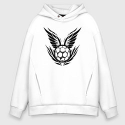 Толстовка оверсайз мужская Крылатый мяч гандбол, цвет: белый