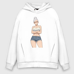 Толстовка оверсайз мужская Dandadan Seiko, цвет: белый