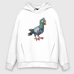 Толстовка оверсайз мужская Зомби голубь, цвет: белый
