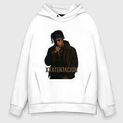 Толстовка оверсайз мужская XXXTentacion c кулаком, цвет: белый