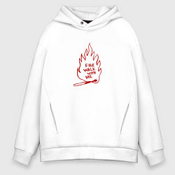 Толстовка оверсайз мужская Fire Walk With Me, цвет: белый