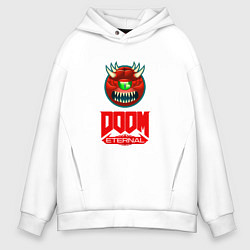 Толстовка оверсайз мужская Doom eternal logo, цвет: белый