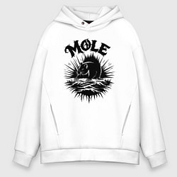 Толстовка оверсайз мужская Крот в стиле готика, цвет: белый