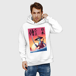 Толстовка оверсайз мужская Bender samurai - bushido, цвет: белый — фото 2