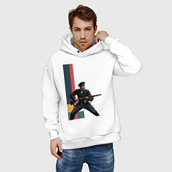 Толстовка оверсайз мужская Поп-арт, белогвардеец, цвет: белый — фото 2