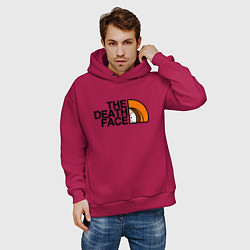 Толстовка оверсайз мужская Кенни лицо смерти, цвет: маджента — фото 2