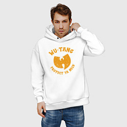 Толстовка оверсайз мужская Wu-Tang protect ya neck, цвет: белый — фото 2