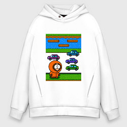 Толстовка оверсайз мужская Кенни переходит дорогу в дос игре, цвет: белый