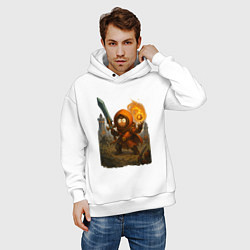 Толстовка оверсайз мужская Кенни маг с мечем, цвет: белый — фото 2