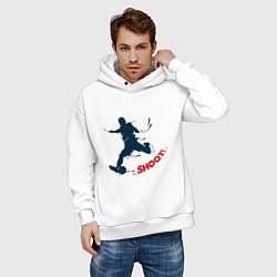 Толстовка оверсайз мужская Футболист, цвет: белый — фото 2