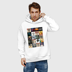 Толстовка оверсайз мужская Skillet - обложки, цвет: белый — фото 2