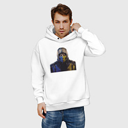 Толстовка оверсайз мужская Саб-зиро и Скорпион, цвет: белый — фото 2