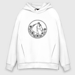 Толстовка оверсайз мужская Гармония линий, цвет: белый