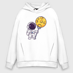 Толстовка оверсайз мужская Ловец луны, цвет: белый