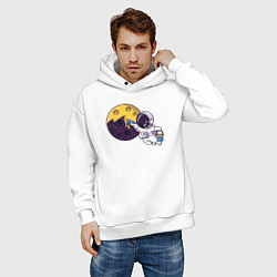 Толстовка оверсайз мужская Сырная луна, цвет: белый — фото 2