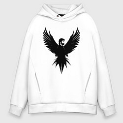Толстовка оверсайз мужская Крылатый Чак Норрис, цвет: белый
